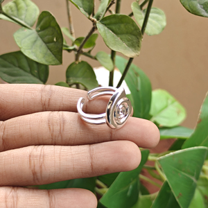 Elegant Modern Spiral Adjustable Minimalist 18k Silver Plated <b>Statement</b> <b>Ring</b> Trendy Best Design Women's Luxury Accessories Gift - Product Image 4