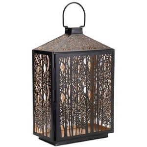 Faroles de Navidad Ecológicos de Diseño Moderno y Fantástico, Marco de Hierro Negro, Paneles de Vidrio Transparente, Asas de Bronce, para Jardín - Product Image 5