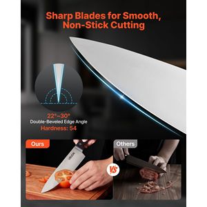 Juego de Cuchillos de Cocina de Acero Inoxidable con Alto Contenido de Carbono Alemán de 15 Piezas, Mango Ergonómico de ABS, Varilla de Afilado, Cubertería de Cocina para Cocineros Caseros - Product Image 3