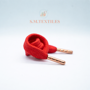 Cordón Plano de Color Sólido 100% Algodón con Punta Metálica, Cordón Deportivo Duradero de Longitud Personalizada, Fabricante OEM ODM - Product Image 3