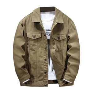 Service OEM, prix bas, vestes en jean pour hommes, design personnalisé, col rabattu, veste en jean élégante et délavée pour hommes, en vente - Product Image 1