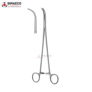 Pinzas de Ligadura SIMAECO OVERHOLT 29.5 CM, Mandíbula Curva Dentada, Acero Inoxidable, Instrumento Quirúrgico Reutilizable, Marca Privada OEM - Product Image 1