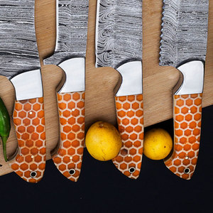 Ensemble de couteaux de cuisine multifonction en acier Damas avec matériaux durables pour les tâches quotidiennes de la cuisine et la préparation professionnelle des aliments - Product Image 3