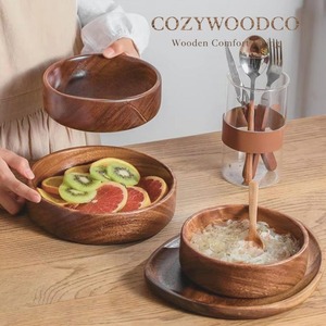 Cuenco decorativo de madera para servir, para la decoración de la cocina y el comedor, con acabado de madera natural, diseño duradero, perfecto para servir alimentos. - Product Image 5
