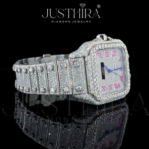 Reloj de Cuarzo Cuadrado de Lujo para Hombre, con Incrustaciones de Diamantes, Estilo Hip Hop, de Acero Inoxidable, Precio de Fábrica al por Mayor - Product Image 4