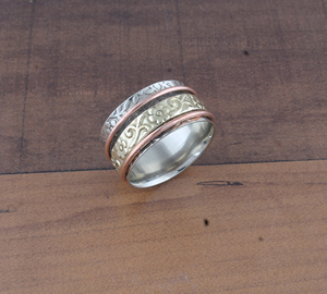 Wholesale 925 Sterling Silver Flower Band <b>Ring</b> Nature Inspired Floral Pattern <b>Ring</b> for Women Handmade Band Jewelry Manufacturer - Product Image 1