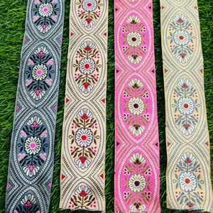 Ribete de encaje jacquard floral duradero al por mayor para prendas nupciales y decoración de moda, proveedor textil OEM, inventario a granel - Product Image 3