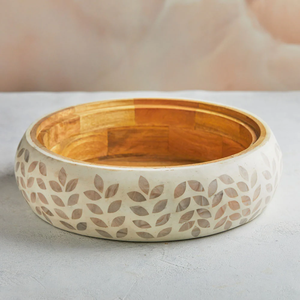 Arabic Wooden Round Casseroles Hotpot With Mother of Pearl Best Quality Metal Handmade Luxury Casserole Round Tabletop - Product Image 4
