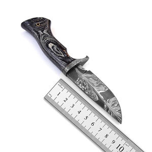 Couteau Bowie Damas Fait Main Personnalisé, Couteau de Chasse, Lame Fixe, Support OEM, Étui en Cuir, Survie en Plein Air et Camping - Product Image 2