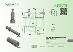 Pompe à carburant neuve de marque taïwanaise pour moteur diesel marin YANMAR 6RL-HT 6RL-T 6RAL-T 6RAL-HT, ensemble piston-cylindre estampé 416NP4 - Product Image 3