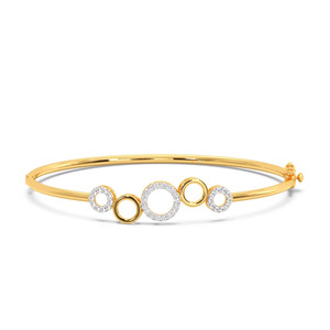Multi Circle Motif Diamond Hinged <b>Bangle</b> <b>Bracelet</b> - Product Image 1