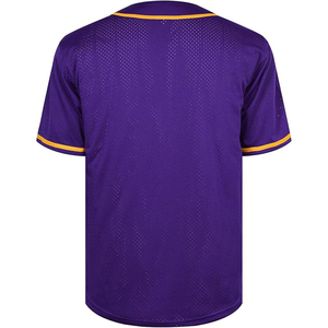 Camiseta de Béisbol de Malla Morado Real Vibrante con Franja Dorada, Uniforme Impresionante para Equipos Profesionales - Product Image 3