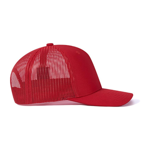 Gorra Trucker Roja de 6 Paneles, Unisex, Casual, de Color Sólido, con Malla, Cierre Trasero Ajustable, Gorra de Béisbol - Product Image 4