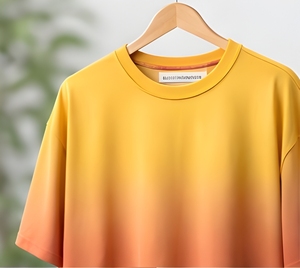 Camiseta de Hombre de Gran Tamaño con Degradado Ombre, 100% Algodón, Manga Corta, Estilo Urbano y Deportivo, Calidad de Exportación - Product Image 5
