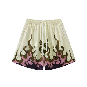 Shorts de sport pour hommes BSCI en gros, respirants, en maille de coton, avec logo imprimé par sublimation, grandes tailles, motif équipe de basketball - Product Image 6