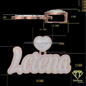 Colgante de Letra con Diamantes de Laboratorio de Lujo, Diseño Personalizado Brillante, Estilo Iced, Joyería de Moda para Venta al Por Mayor - Product Image 2