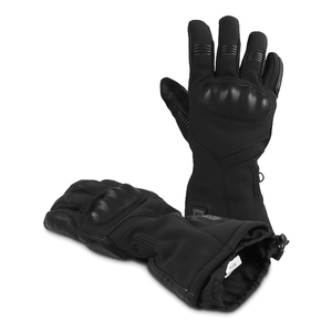 Gants de course chauffants en cuir, à doigts complets, auto-chauffants, pour l'hiver, le ski en extérieur, unisexe, avec fermeture éclair, chauds, noirs - Product Image 6