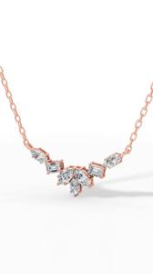 Collar de Diamantes Cultivados en Laboratorio con Corte Marquise Esmeralda, Plata 925, Oro Incoloro VVS, para Boda, Aniversario, Fiesta, con Cadena y Colgante - Product Image 3