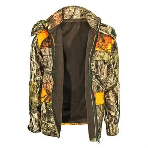 Ensemble de vêtements de travail d'extérieur pour hommes, veste et pantalon de chasse camouflage haute visibilité avec panneaux orange, imperméable, respirant, certifié CE - Product Image 5