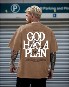 Camiseta Oversize con Gráfico 'Faith', de Algodón Lavado Vintage, Estilo Streetwear para Hombre, con Estampado Cristiano y Lavado Ácido, de Algodón de Alto Gramaje - Product Image 4