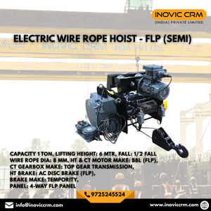 INOVIC CRM 1-2 Ton Flameproof Electric Wire Rope Hoist with Remote Control | Heavy-Duty Industrial Lifting <b>Equipment</b> - Product Image 3