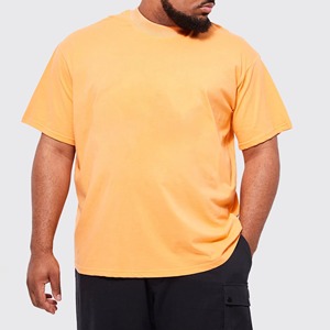 Camisetas Extra Grandes para Hombre con Logotipo Personalizado al por Mayor, Camisetas Extra Grandes Informales de Color Sólido 100% Algodón - Product Image 1