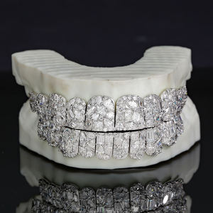 AMBER JEWELS Grillz dentaire Hiphop de luxe en Moissanite, Argent 925 plaqué Or Rose, Taille Brillante, Sertissage clos, Unisexe, Usage quotidien - Product Image 1