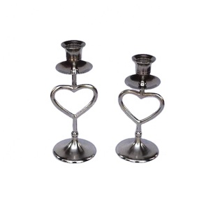 Heart Shape Taper Candle Holder Metal Mat Finish Easter Centerpiece <b>Wedding</b> Gift Basic Candle Holder Vintage Candle Holder - Product Image 1