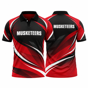 Camiseta de Críquet Personalizada con Nombre y Logotipo, Sublimada, Transpirable, Roja y Blanca, Precio Económico, 100% Poliéster - Product Image 4