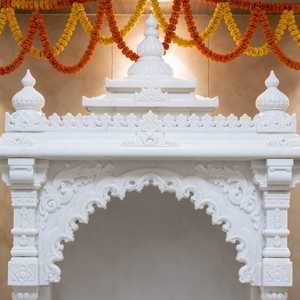 Luxury Hand Carved White Marble <b>Mandir</b> Outdoor Temple Designer Marble Pooja Mandap Custom Hindu Prayer <b>Mandir</b> Diwali - Product Image 3