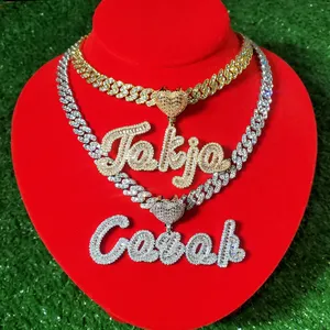 Collar con Colgante de Letra con Diamantes Estilo Hip Hop, Ideal para Fiestas, Estilo Urbano y Regalos, Disponible para Exportación - Product Image 4