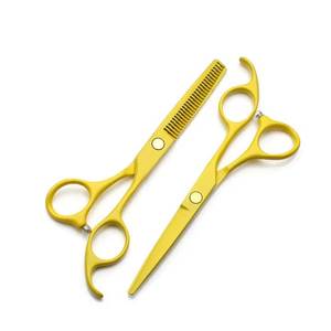 Ciseaux à effiler les cheveux Morje Surgical MS-TS-0002 jaunes, 28 dents, lame en acier inoxydable tranchante, pour droitiers, manche long en acier inoxydable - Product Image 2