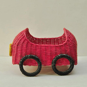 Juguetes de rol para niños, coche de ratán de primera calidad para niños pequeños, coches de juguete de fibra natural tejida. - Product Image 1