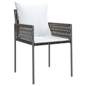 Set di 2 sedie da giardino in polyrattan marrone resistente, design standard - Product Image 3
