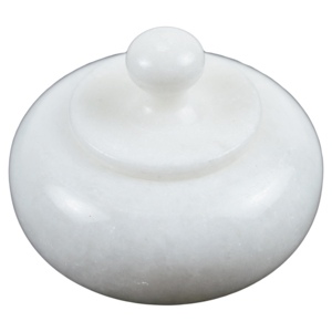 Pot à sel et poivre blanc brillant avec design en pierre de qualité moyenne, idéal pour la maison et la cuisine, pot en marbre - Product Image 5