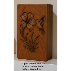 Elegant Wooden Funeral Urn with Natural Finish Classic Wooden Cremation Urn for Adult Ashes by AYAANS - Product Image 5