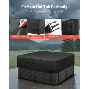 Copertura per Vasca Idromassaggio da Esterno 80 X 80 X 20 Pollici, Resistente alle Intemperie, Impermeabile, in Tessuto Oxford 600D, Protezione Prioritaria per la Sicurezza - Product Image 5