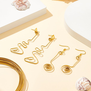 Boucles d'oreilles en fil de laiton multi-usages pour mariages et fêtes, bijoux de mode de qualité supérieure et personnalisables en promotion - Product Image 1