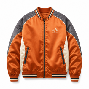Chaqueta Bomber de Satén Personalizada al por Mayor, Chaqueta Varsity Ligera Unisex, Bordado e Impresión, Proveedor de Ropa Deportiva OEM y ODM - Product Image 1
