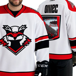 Adult Unisex Ice Hockey Uniform Polyester Quick Dry Breathable Knit OEM Custom Team Sports Wear - Product Image 5