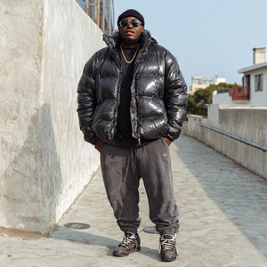 Wholesale Plus Size Puffer <b>Jackets</b> <b>Men</b> Hood <b>Long</b> Sleeve Zipper Oversize Puffer Shiny <b>Jacket</b> <b>Men's</b> Winter Warm Up Puffer <b>Jacket</b> - Product Image 6