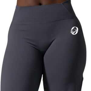 Pantalon de sport gris foncé taille haute pour femme, coupe large, extensible et doux, idéal pour le yoga, la gym et le fitness - Product Image 2