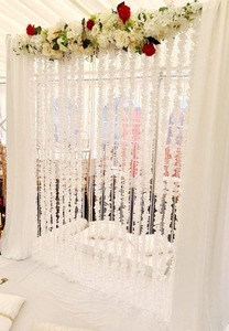 Flores de jazmín y rosas de 4x8 pies para decoración de fondo de escenario de boda islámica, Nikah Pardah, para novios, cortina para eventos. - Product Image 3
