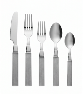 Juego de Cubiertos Minimalista de Acero Inoxidable de 5 Piezas, Cuchillo, Tenedor, Cuchara, Apto para Lavavajillas, Vajilla para Bodas, Diseño Moderno - Product Image 1