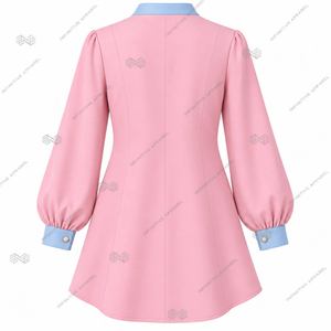 เสื้อเชิ้ตแขนยาวปักลายสีชมพูฟ้าสำหรับผู้หญิง JJOA Jack and Jill of America แบบสั่งทำขายส่ง - Product Image 3