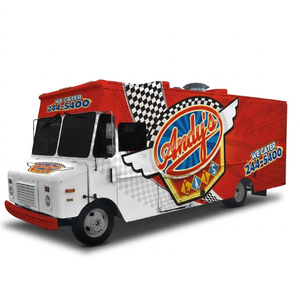 Grapheiques personnalisées imprimées en vinyle polymérique PVC pour enveloppement de carrosserie de food truck, résistantes aux UV, à changement de couleur, pour l'image de marque de la restauration - Product Image 1