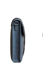 Royaa Handmade Moroccan Blue Leather Crossbody <b>Bag</b>, <b>Studded</b> Flap Purse, Everyday Travel Fashion Small Genuine Leather Strap - Product Image 3