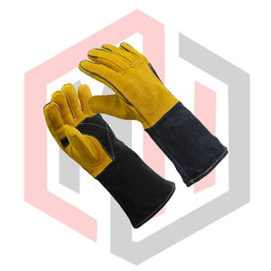Guantes de Seguridad Completos de Cuero Vacuno, Guantes de Soldadura con Refuerzo en la Palma, Guantes de Soldadura TIG MIG para Bomberos, Antiestáticos y Anti-Impacto - Product Image 4