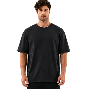 Uniza Men's <b>Red</b> Slim Fit Cotton/Bamboo Fiber Short Sleeve O-Neck Casual Gym T-<b>Shirt</b> with Front Logo Quick Dry & Breathable - Product Image 4