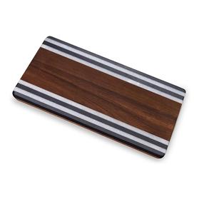 Marble Acacia Wood Charcuterie Board Cheese Serving Tray with <b>Black</b> and White Marble <b>Edges</b> for Kitchen Entertaining - Product Image 1